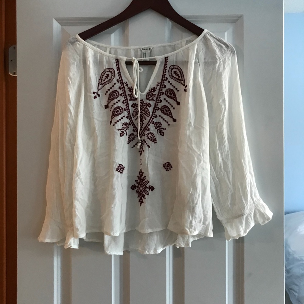 White peasant top